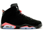 AIR JORDAN RETRO 6 BLACK/ INFARED GS BIG KIDS